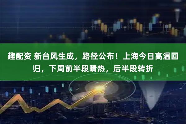 趣配资 新台风生成，路径公布！上海今日高温回归，下周前半段晴热，后半段转折